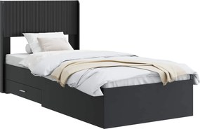 vidaXL Καλάθι με αποθήκη και κεφαλάρι Μαύρο 75 x 190 cm
