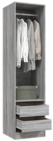 vidaXL Ντουλάπα με Συρτάρια Γκρι Sonoma 50 x 50 x 200 εκ Επεξεργ. Ξύλο