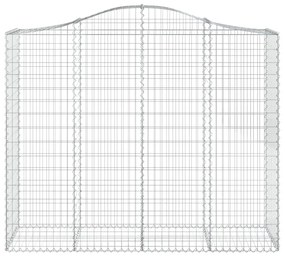 Συρματοκιβώτια Τοξωτά 10 τεμ. 200x50x160/180 εκ. Γαλβαν. Ατσάλι - Ασήμι