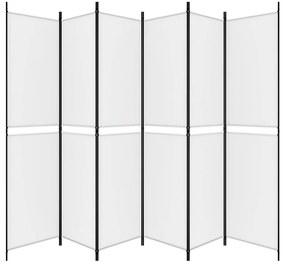 vidaXL Διαχωριστικό Δωματίου με 6 Πάνελ Λευκό 300x220 εκ. από Ύφασμα