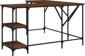 vidaXL Γραφείο Καφέ Δρυς 139x139x75 εκ. από Επεξεργασμένο Ξύλο