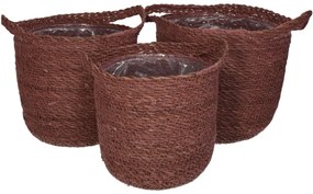 Καλάθι ArteLibre Almond Seagrass 25x25x24cm Σετ 3Τμχ-05150835