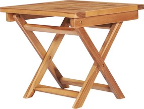 vidaXL Ξαπλώστρα από Μασίφ Ξύλο Teak με Τραπέζι και Μαξιλάρι