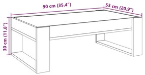 Τραπεζάκι Σαλονιού Infinity LED Μαύρο 90x53x30 εκ. - Μαύρο