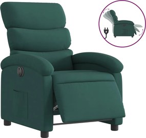 vidaXL Πολυθρόνα Ανακλινόμενη Ηλεκτρική Πράσινο Υφασμάτινη