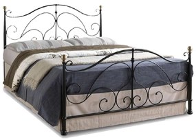 Κρεβάτι ArteLibre EVELYN Μεταλλικό Semy Glossy Black 210x159x109cm (Στρώμα 150x200cm)