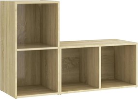 vidaXL Έπιπλα Τηλεόρασης 2 τεμ Sonoma Δρυς 72x35x36,5εκ Επεξ. Ξύλο