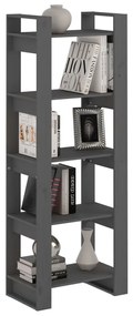 vidaXL Βιβλιοθήκη/Διαχωριστικό Χώρου Γκρι 60x35x160 εκ. Μασίφ Ξύλο