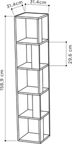 Βιβλιoθήκη στήλη Raphael pakoworld λευκό 31.5x31.5x159εκ