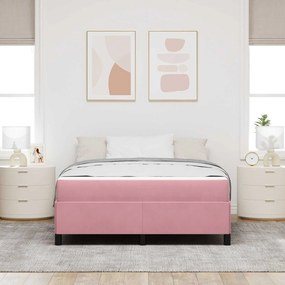vidaXL Σκελετός Κρεβατιού Ροζ 160 x 200 cm ύφασμα