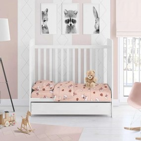 Σεντόνι Βρεφικό Με Λάστιχο Προβατάκι 07 Beige DimCol Cradle 70x155cm 100% Cotton Flannel