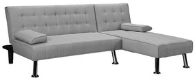 Γωνιακός καναπές-κρεβάτι αναστρέψιμος Brisk γκρι ύφασμα 200x146x75εκ Υλικό: FABRIC -  BEDS 035-000069