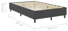 Πλαίσιο Κρεβατιού Boxspring Γκρι 120 x 200 εκ. Υφασμάτινο - Γκρι