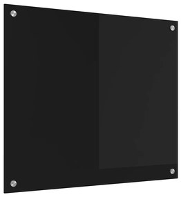 vidaXL Πίσω Πάνελ Κουζίνας Μαύρο 70 x 60 cm σκληρυμένο γυαλί