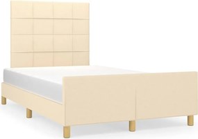 vidaXL Σκελετός Κρεβατιού Χωρίς Στρώμα Κρεμ 120x200 εκ. Υφασμάτινο