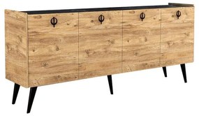 Μπουφές Jeslie μελαμίνης oak-ανθρακί 180x40x79εκ 180x40x79 εκ.