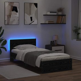 vidaXL Σκελετός Κρεβατιού Μαύρη Δρυς 80 x 200 cm Επεξεργασμένο Ξύλο