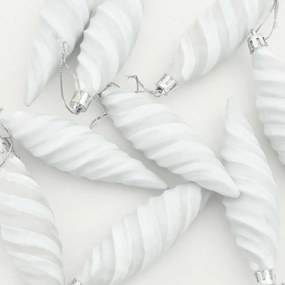vidaXL Μπαλίτσα Χριστουγεννιάτικης Σπiral 40 pcs Λευκό Πλαστικό