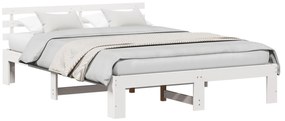vidaXL Ξύλινο Κρεβάτι Λευκό Ξύλο 140 x 200 cm Ανθεκτικό