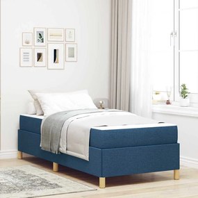 vidaXL Σκελετός Κρεβατιού με στρώμα Μπλε 80 x 200 cm ύφασμα