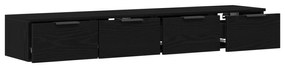 vidaXL Ντουλάπια Τοίχου 2 τεμ Μαύρη Βελανιδιά 68x30x20 εκ Επεξεργασμένο Ξύλο