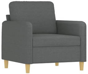 vidaXL Σετ Σαλονιού 3 Τεμαχίων Σκ. Γκρι Υφασμάτινο με Μαξιλάρια