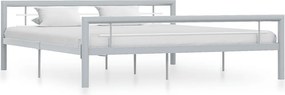 vidaXL Πλαίσιο Κρεβατιού Γκρι / Λευκό 180 x 200 εκ. Μεταλλικό