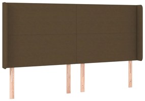 vidaXL Κρεβάτι Boxspring με Στρώμα &amp; LED Σκ.Καφέ 180x200εκ. Υφασμάτινο