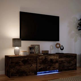 vidaXL Τηλεοπτική βιβλιοθήκη με LED 165 x 34 x 40 εκ.