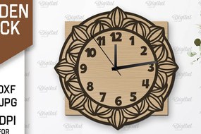 Σετ των 2 Intra απο ξύλο plywood 3mm-4mm πάχος – Ξύλινο ρολόι τοίχου κοπής με λέιζερ Δίασταση 40x30 cm INTRAFABR-107560601