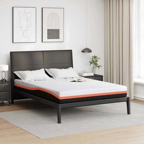 vidaXL Στρώμα Λευκό και Μαύρο 140 x 200 cm Ζακάρ ύφασμα