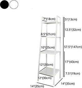 Ραφιέρα βιβλιοθήκη Nextdeco 4 επίπεδων μαύρη Υ147x60x35εκ.