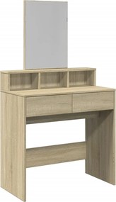 vidaXL Μπουντουάρ με Καθρέφτη Sonoma Δρυς 80x41x144,5 εκ.