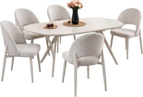 Stewehome Σετ Τραπεζαρίας Traverter Λευκό Μοντέρνο 170x90x75 cm