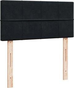 vidaXL Κρεβάτι Boxspring με Στρώμα Μαύρο 90x200 εκ. Βελούδινο
