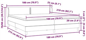 BOX SPRING ΚΡΕΒΑΤΙ ΜΕ ΣΤΡΩΜΑΤΑ ΡΟΖ 180X210 CM ΒΕΛΟΥΔΙΝΟ 3317456