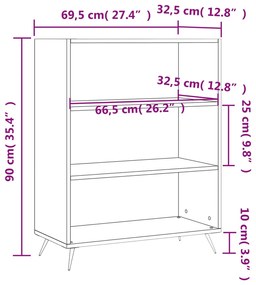 ΒΙΒΛΙΟΘΗΚΗ ΓΚΡΙ SONOMA 69,5 X 32,5 X 90 ΕΚ. ΑΠΟ ΕΠΕΞΕΡΓ. ΞΥΛΟ 828338