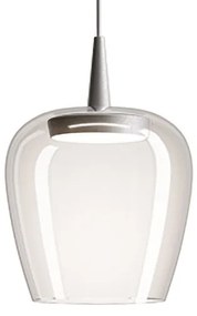Κρεμαστό Φωτιστικό Οροφής LED 8W Ασημί Βάση IP40 Φ18cm 2700K Dimmable Bilia Zafferano-LBA1001-Διάφανο LBA1001