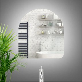 Stewehome Καθρέφτης Μπάνιου LED Ασύμμετρος με Μοντέρνο Design λευκό 65x60 cm