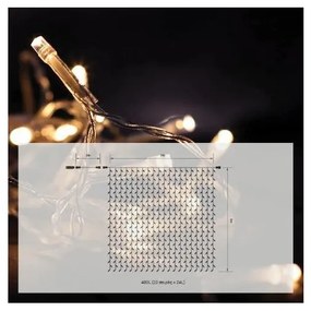Λαμπάκια Κουρτίνα 480 LED Διάφανο ΙΡ44 3x3m All Flash Θερμό Φως 27-00297 Panagoulas-27-00297-Διάφανο 27-00297