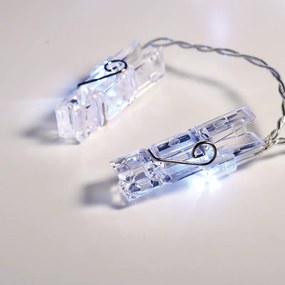 "PLASTIC CLIPS" 20LED ΛΑΜΠΑΚ ΣΕΙΡΑ ΜΠΑΤΑΡ.(3xAA)&amp;ΧΡΟΝΟΔΙΑΚ (6ΟΝ/18OFF) ΨΥΧΡΟ ΛΕΥΚΟ IP20 285+30cm  ACA X062021332