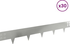 vidaXL Περίγραμμα γκαζόν 30 τμχ. 100 x 15 cm Γαλβανισμένος Χάλυβας