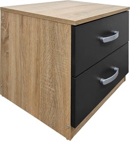 Κομοδίνο Athos pakoworld σε sonoma-ανθρακί απόχρωση 48x40x41.5εκ
