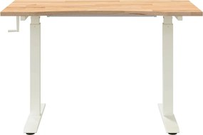 vidaXL Γραφείο Λευκό και Φυσικό 120 x 60 cm Στερεό Ξύλο Δρυός