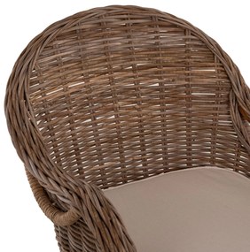 ΠΟΛΥΘΡΟΝΑ ΜΕ ΕΚΡΟΥ ΜΑΞΙΛΑΡΙ KEYLA  ΚΑΦΕ RATTAN 63x65x87Υεκ.