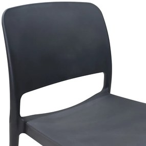 Καρέκλα Fenxy pakoworld pp σε μαύρη απόχρωση 38x42x77εκ