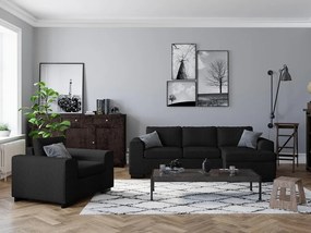 Γωνιακός Καναπές Scandinavian Choice B111, Μαύρο, 232x144x82cm, Πόδια: Ξύλο | Epipla1.gr