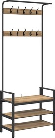vidaXL Κρεμάστρα Artisan Oak 75 x 34 x 184 εκ Επεξεργασμένο ξύλο