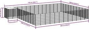 vidaXL Σπιτάκι Σκύλου Ασημί 37,51 μ² Ατσάλινο