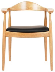 ΠΟΛΥΘΡΟΝΑ ΤΡΑΠΕΖΑΡΙΑΣ ADOR HM9948.01 RUBBERWOOD ΣΕ ΟΑΚ ΚΑΙ ΜΑΥΡΟ PU 62x54x76,5Υεκ